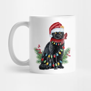 Christmas Lights Cat Mug